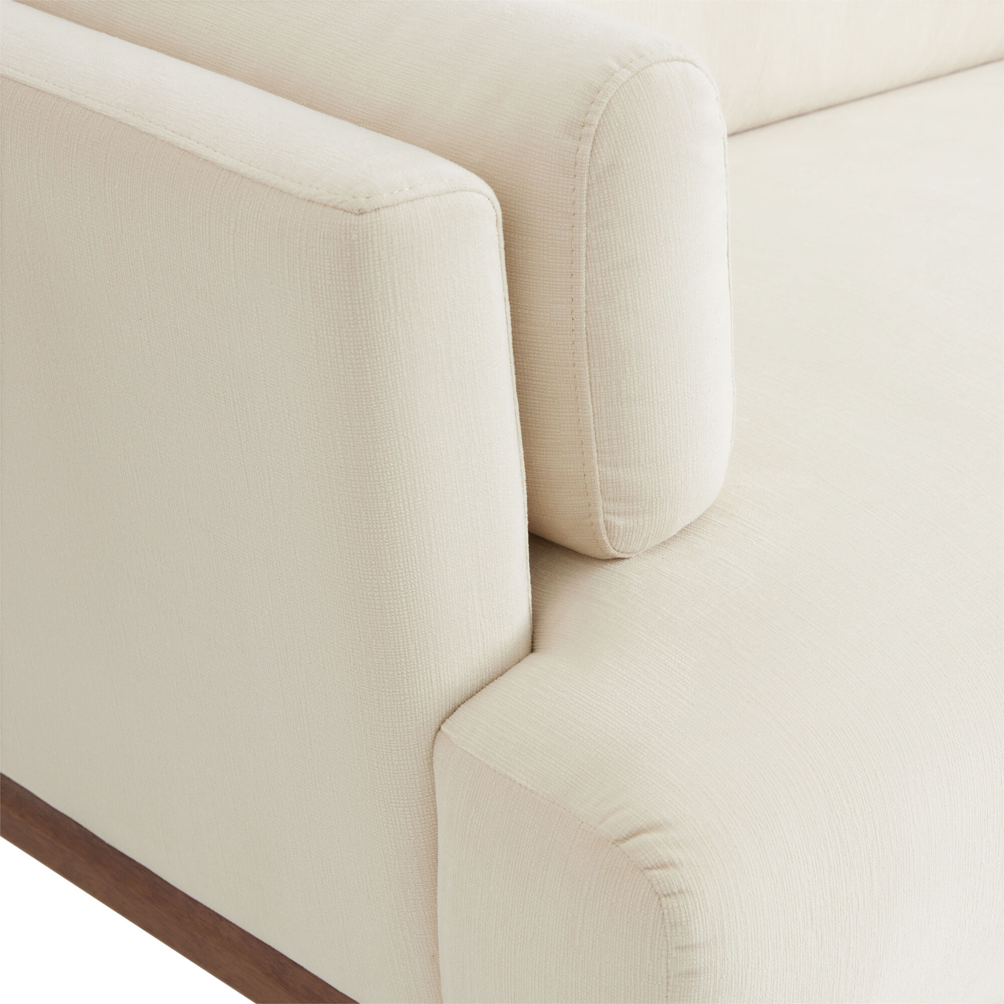 Luciano Cream Velvet And Walnut Exposed Frame Sofa image number 4