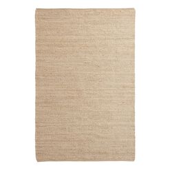 Natural Woven Jute and Cotton Reversible Area Rug
