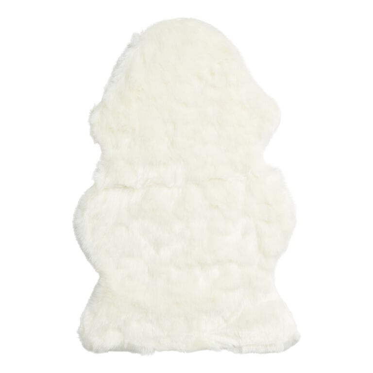 Ivory Faux Sheepskin Area Rug image number 1