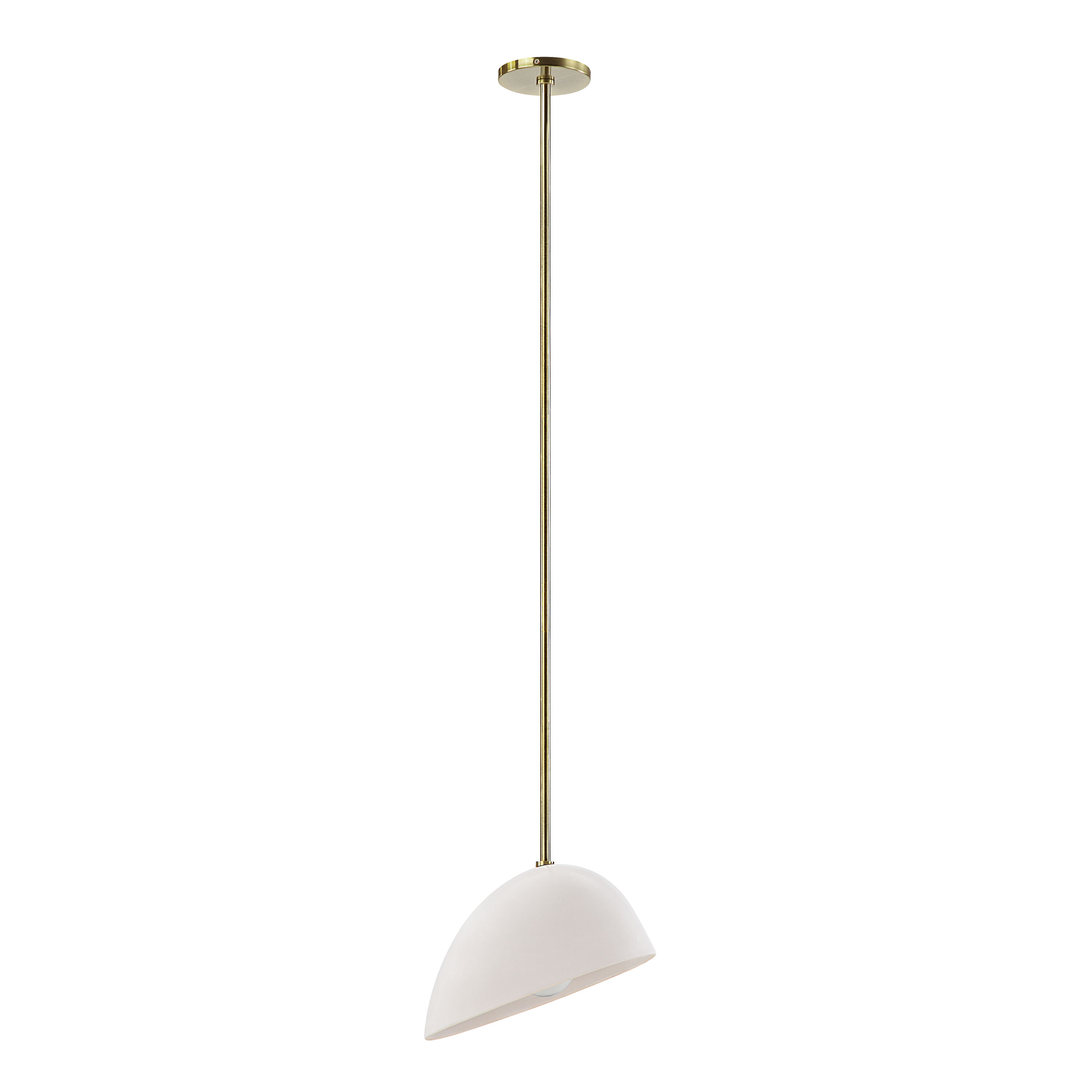 Corio Gold Metal And White Ceramic Asymmetrical Pendant Lamp image number 2