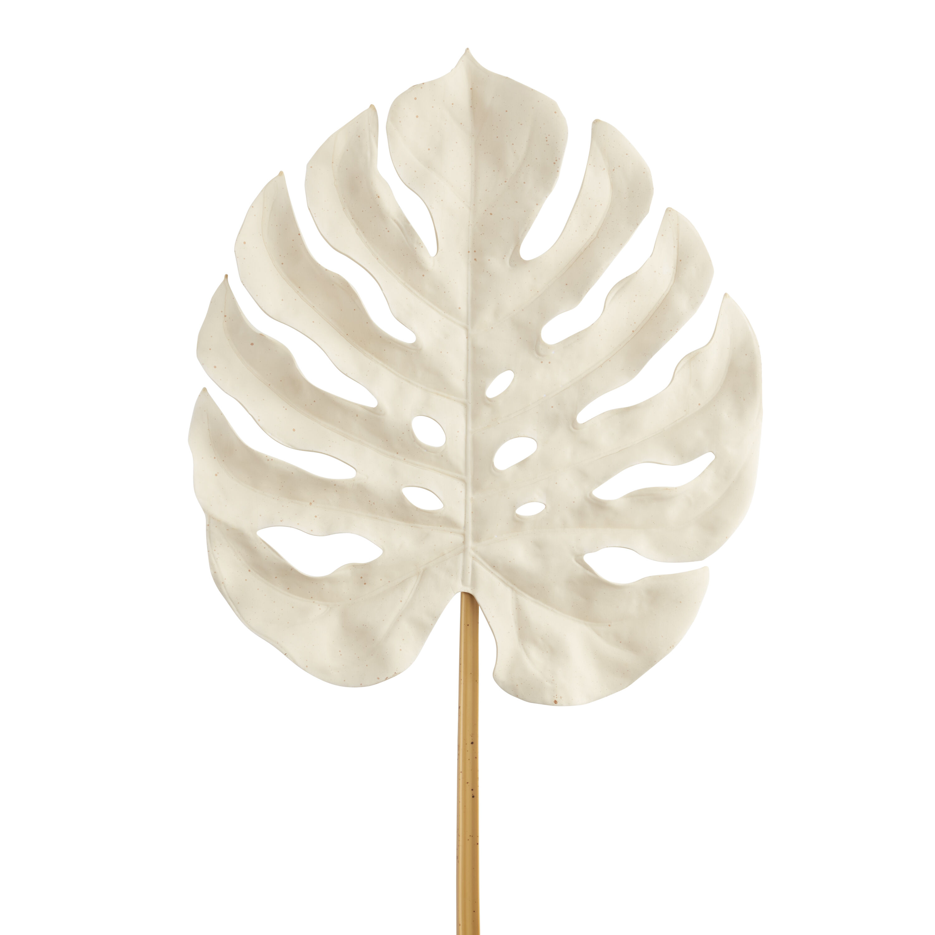 White Faux Monstera Leaf Stem image number 0