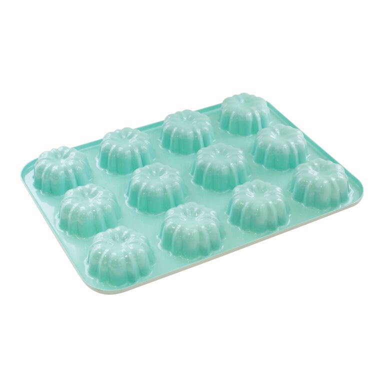 BAKER DEPOT 2 Pack Swirl Silicone Fluted Cake Pans for Baking 8