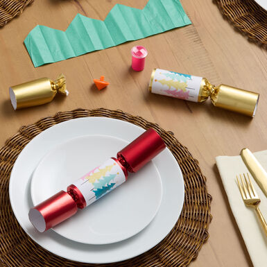 Medium Multicolor Foil Tree Christmas Crackers 12 Count Medium Multicolor Foil Tree Christmas Crackers 12 Count