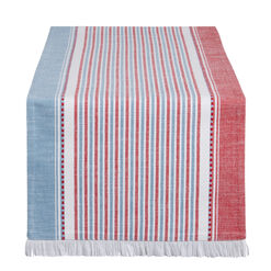 Red, White and Blue Woven Stripe Table Runner