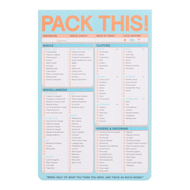 Knock Knock Pack This List Pad Knock Knock Pack This List Pad