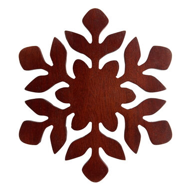 Natural Mango Wood Snowflake Figural Trivet Natural Mango Wood Snowflake Figural Trivet