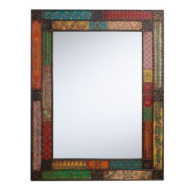 Kavana Hand Painted Metal Patchwork Wall Mirror Kavana Hand Painted Metal Patchwork Wall Mirror