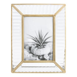 Fluted Glass and Antique Brass Frame