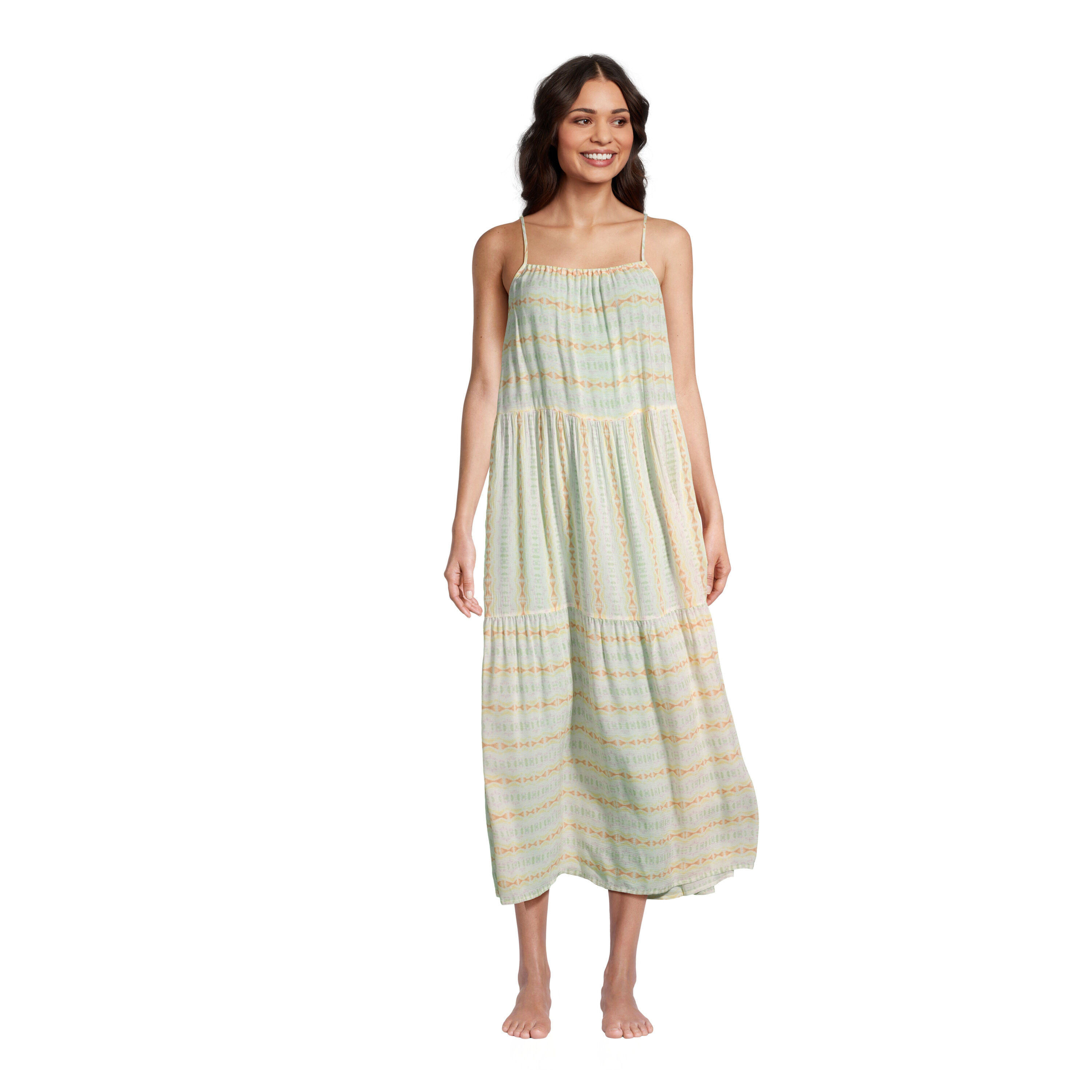 Orange and yellow striped dress hot sale