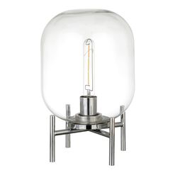 Kari Clear Glass Cylinder and Metal Accent Lamp