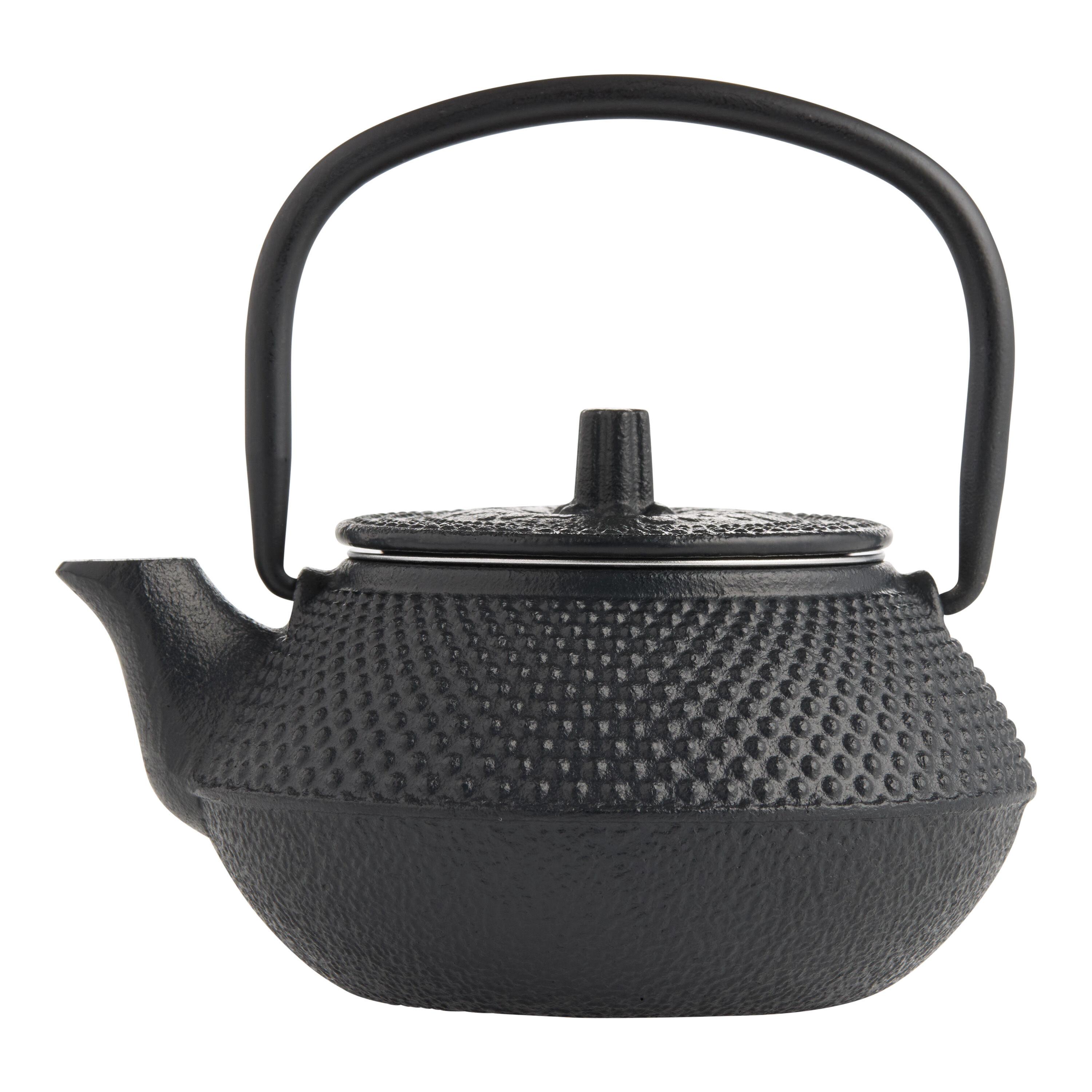 Mini Black Cast Iron Dotted Geo Embossed Infuser Teapot