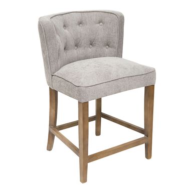 Vida Gray Tufted Upholstered Counter Stool Vida Gray Tufted Upholstered Counter Stool
