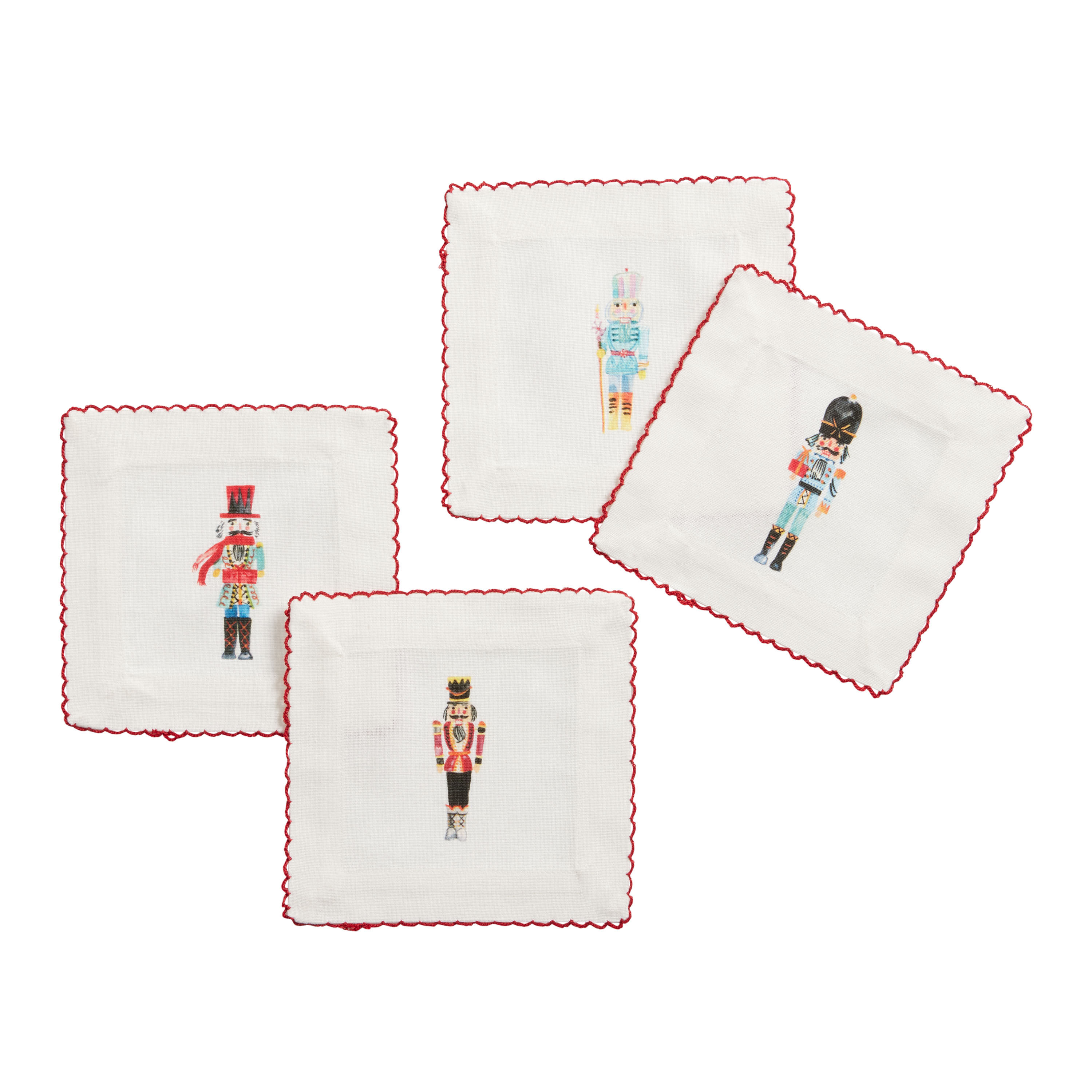 Watercolor Nutcracker Beverage Napkins 4 Pack image number 0