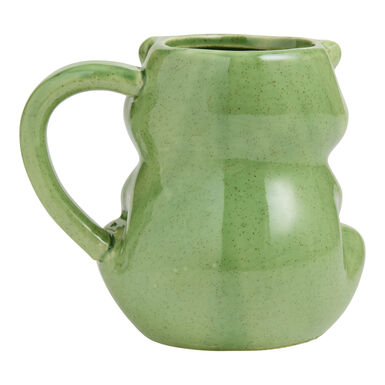 Green Hand Painted Frog and Flower Figural Ceramic Mug Green Hand Painted Frog and Flower Figural Ceramic Mug