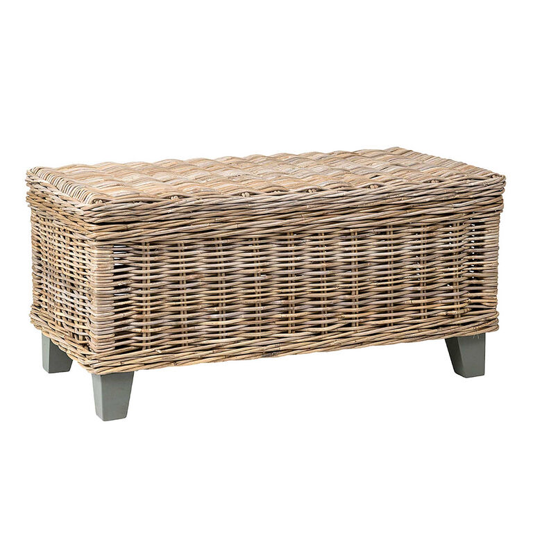 Goring Natural Rattan and Wood Coffee Table with Storage image number 1