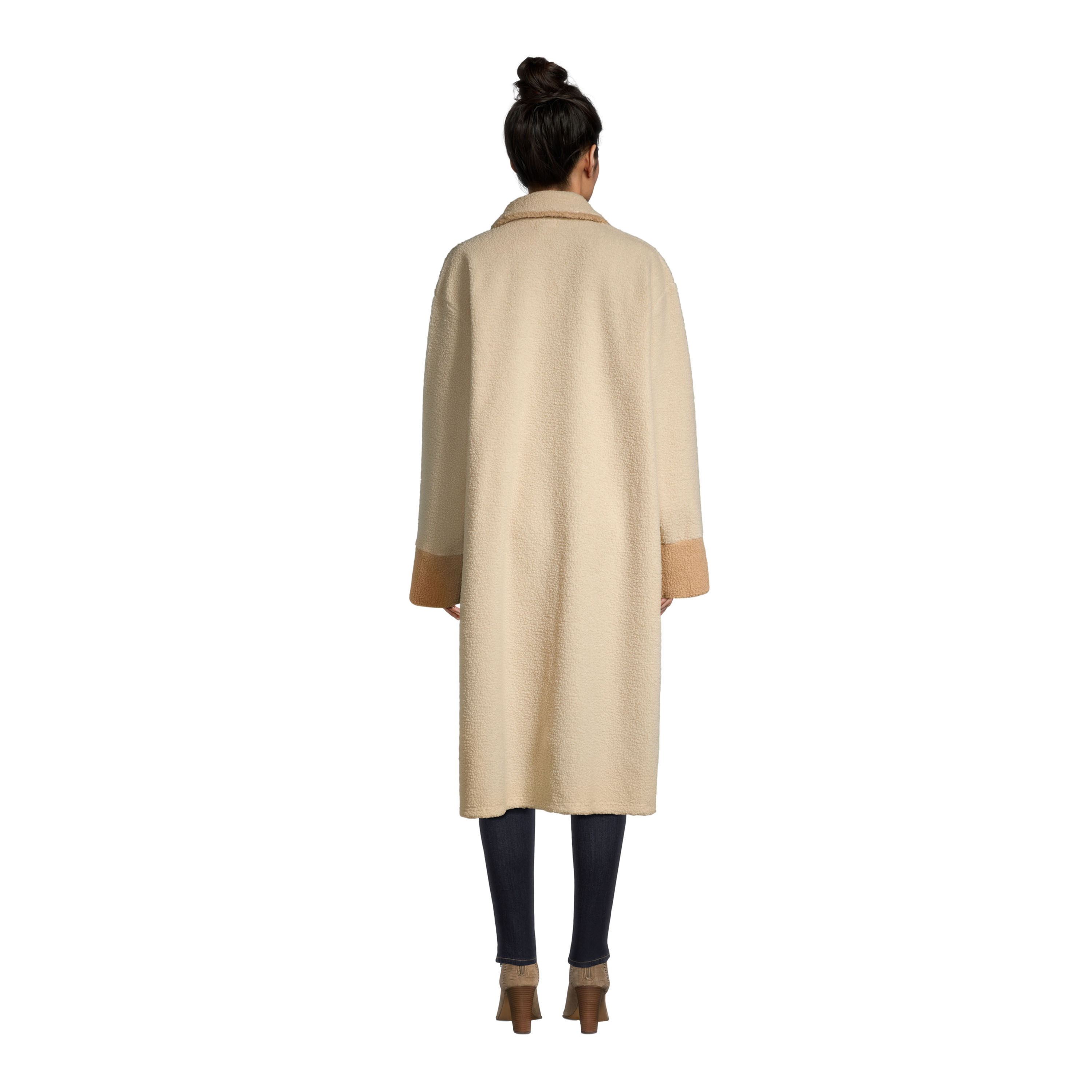 Ivory and Tan Two Tone Boucle Jacket with Pockets World Market