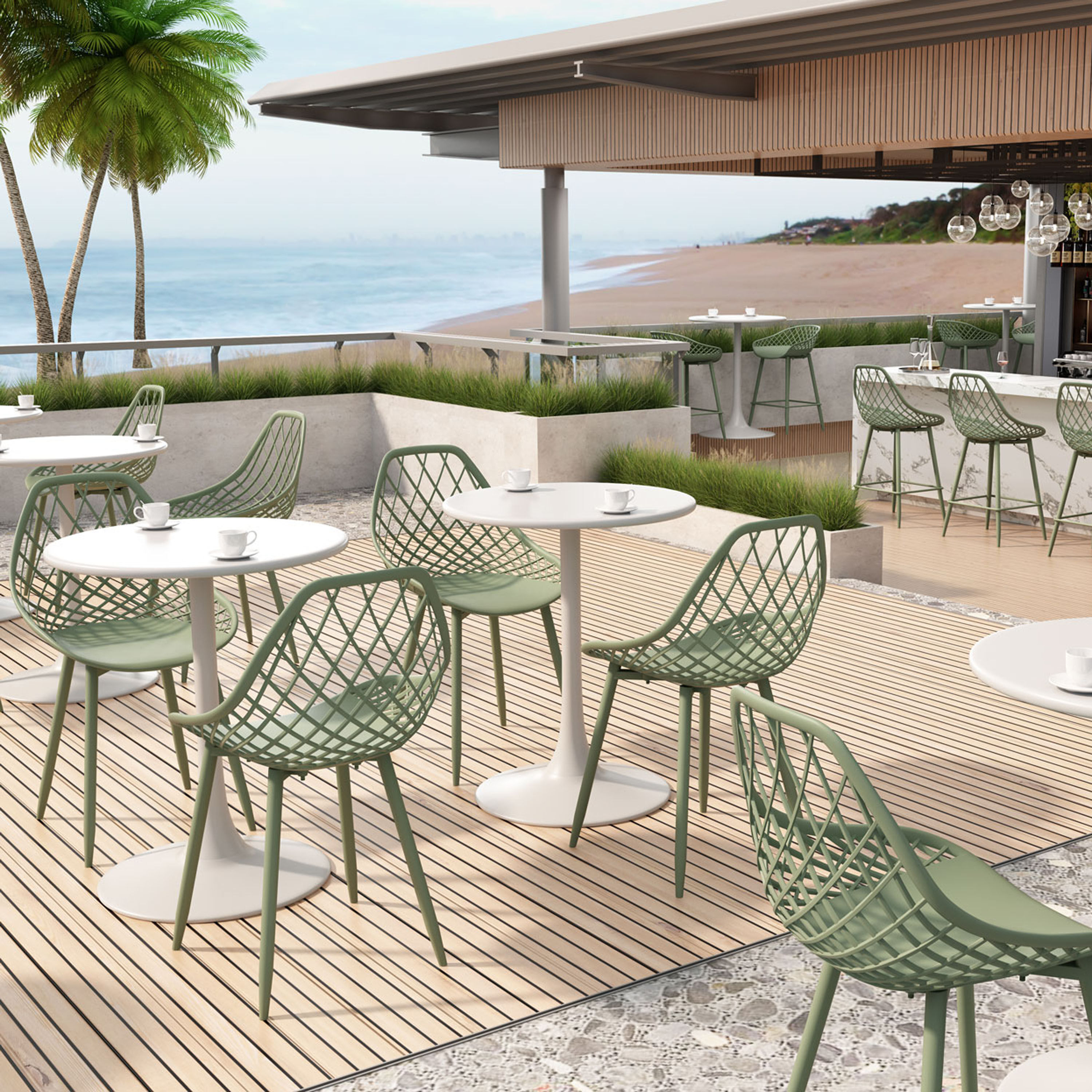 Dax Curved Back Outdoor Dining Armchair 2 Piece Set image number 1