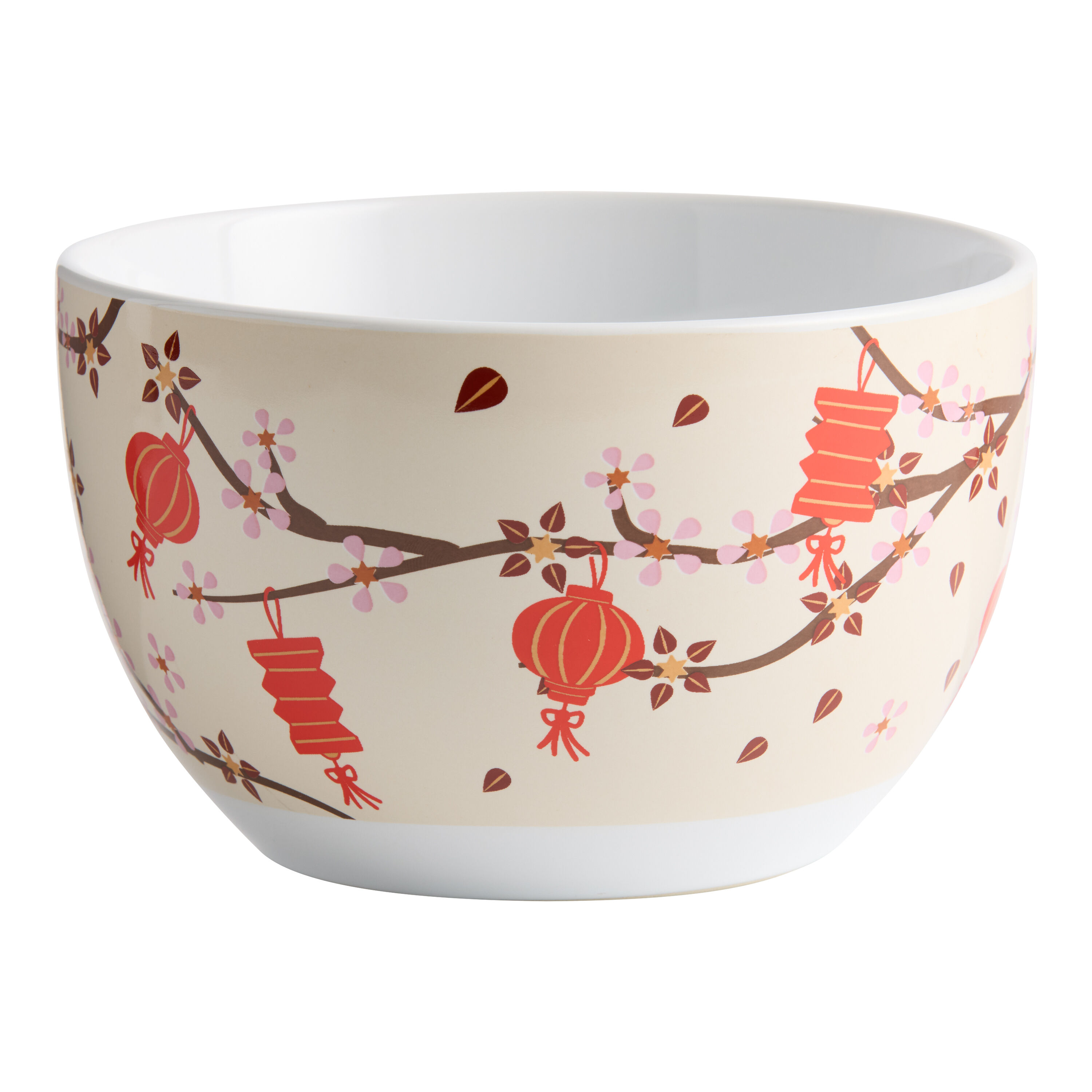 Pink Cherry Blossom and Red Lantern Noodle Bowl