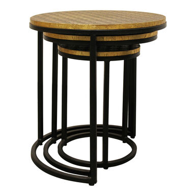 Rodsley Round Metal Clad Nesting Tables 3 Piece Set Rodsley Round Metal Clad Nesting Tables 3 Piece Set