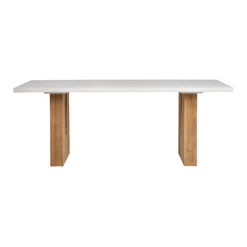Natal White Concrete and Reclaimed Pine Outdoor Dining Table