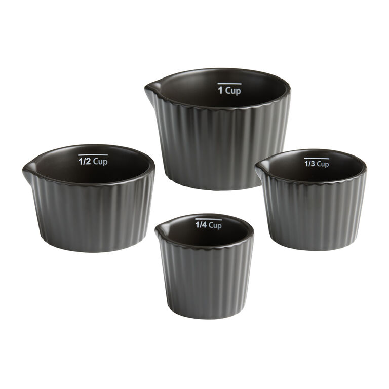 Enzo Black Ceramic Fluted Nesting Measuring Cups image number 3