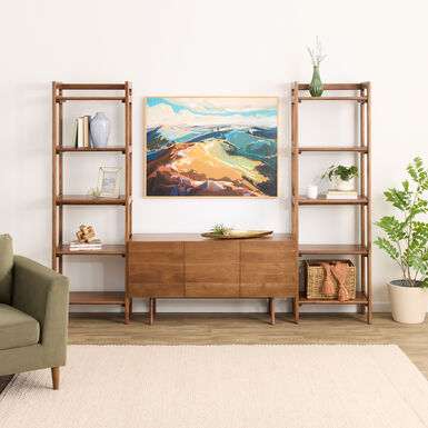 Dane Modular 48 Inch Media Wall System with Narrow Shelves 3 Piece Set Dane Modular 48 Inch Media Wall System with Narrow Shelves 3 Piece Set