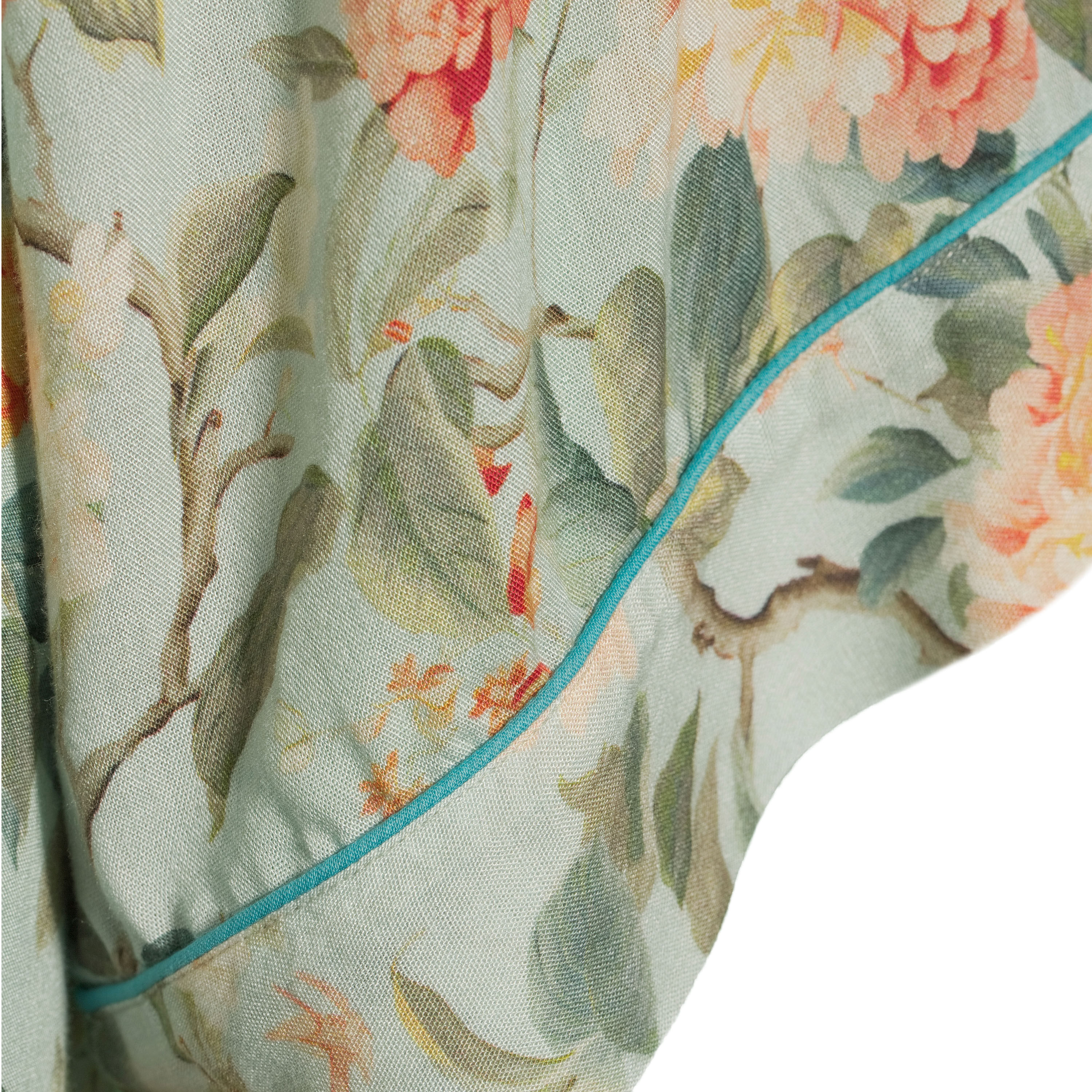 Alayna Aqua And Multicolor Floral Robe image number 1