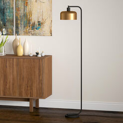 Adelaide Brass and Blackened Bronze Two Tone Floor Lamp