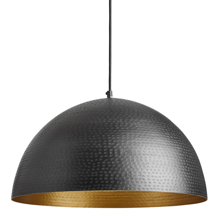 Zuri Hammered Metal Dome Pendant Lamp image number 1