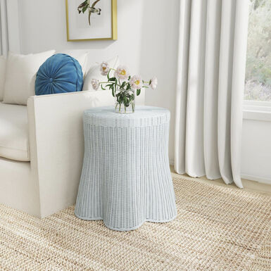 Manado Handwoven Rattan Scalloped Base Side Table Manado Handwoven Rattan Scalloped Base Side Table