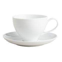 Spin White Porcelain Cup And Saucer Duo Set Of 4