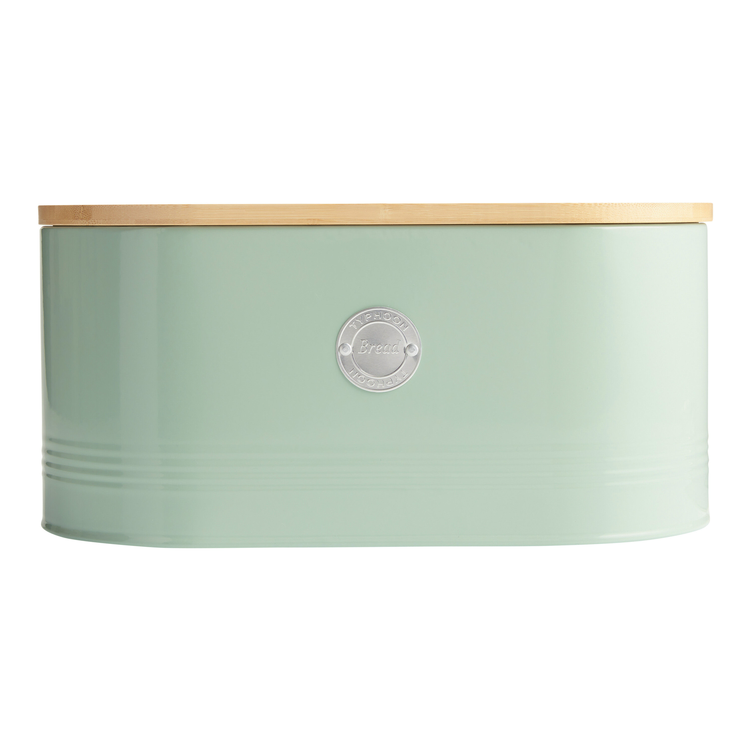 Typhoon Sage Green Steel and Bamboo Bread Bin - World Market