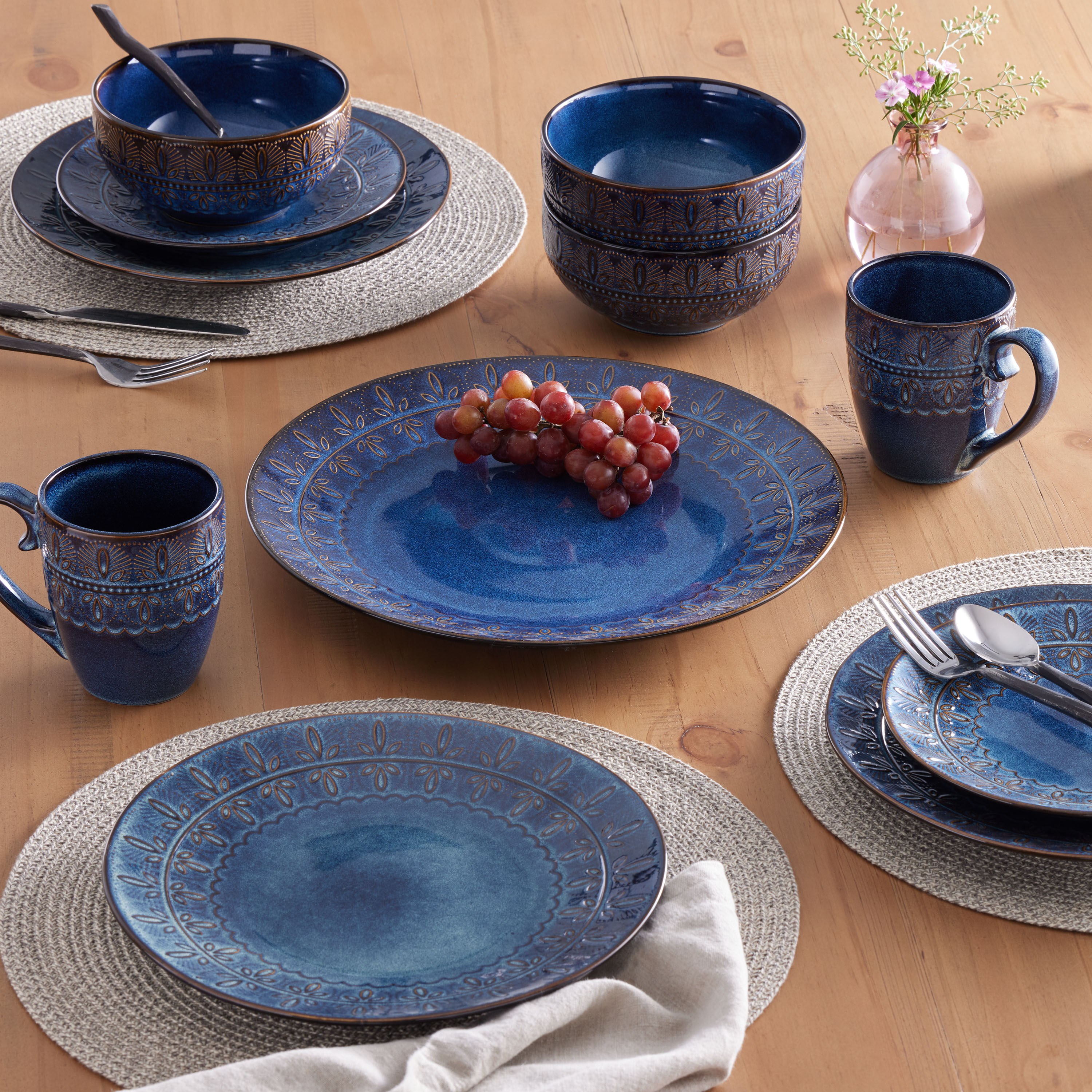 Indigo shop blue dinnerware