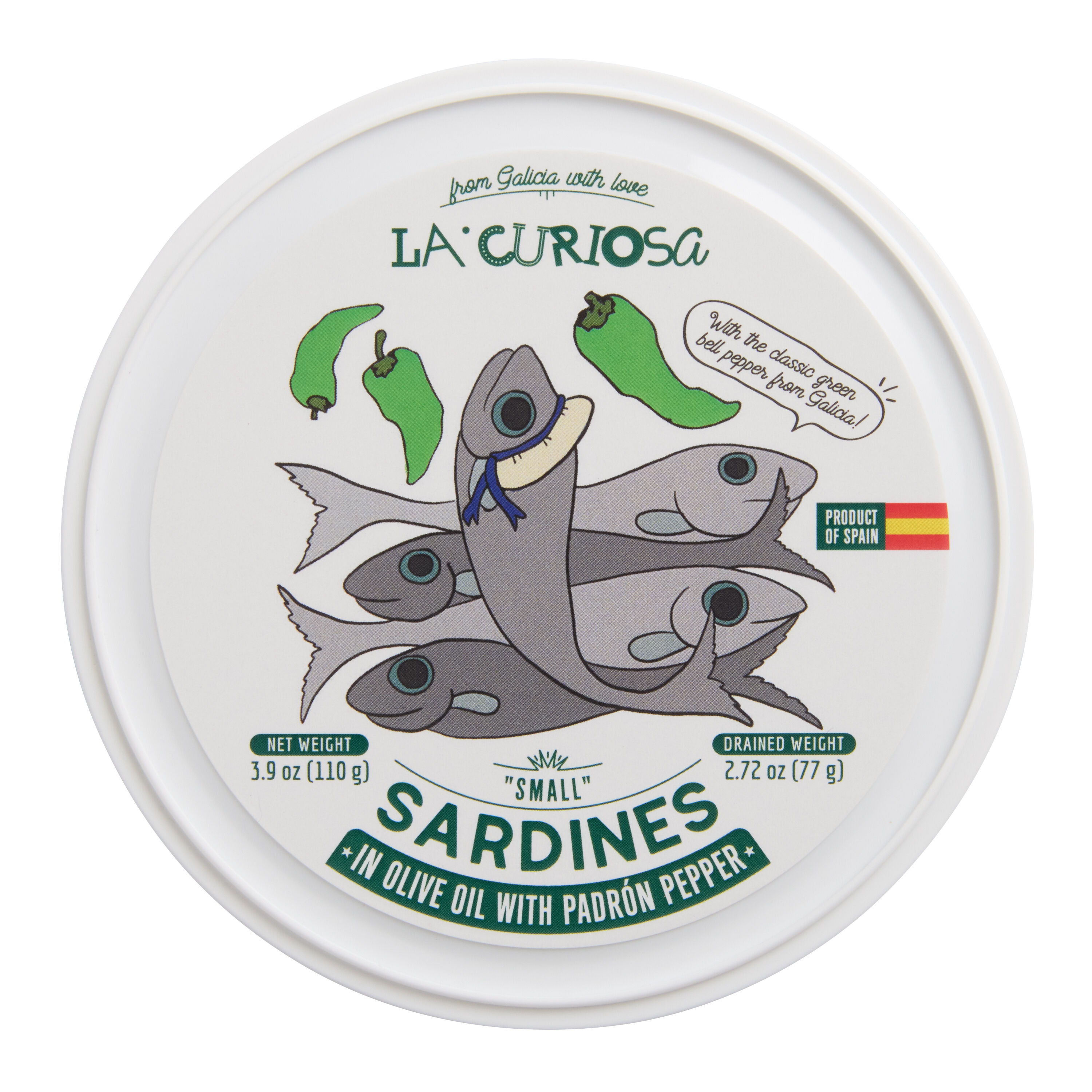 La Curiosa Small Sardines in Olive Oil with Padron Pepper image number 0