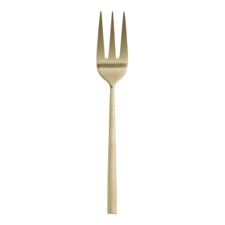 Champagne Satin Hammered Serving Fork image number 1