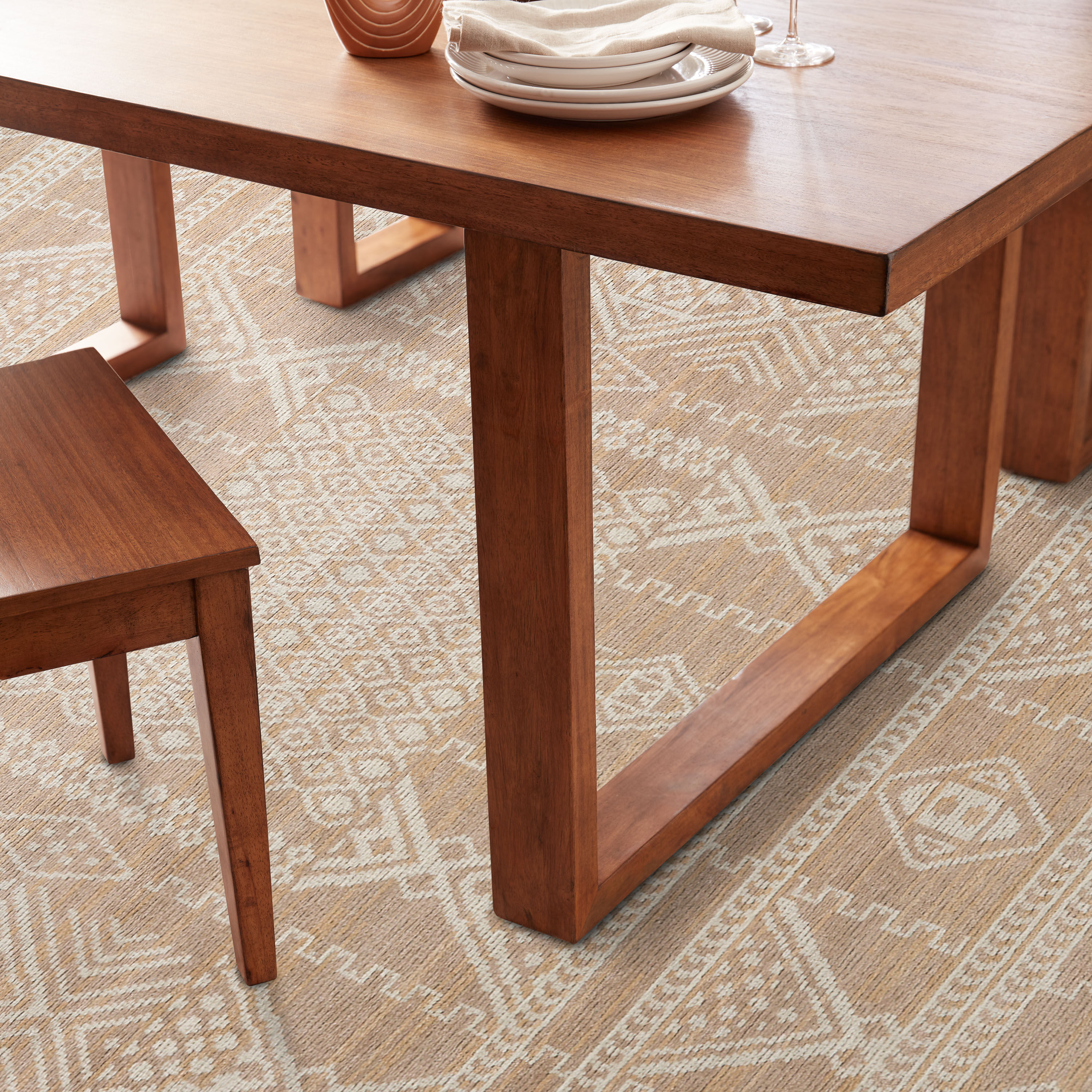 Sydney Brown and Ivory Geo Woven Area Rug image number 1