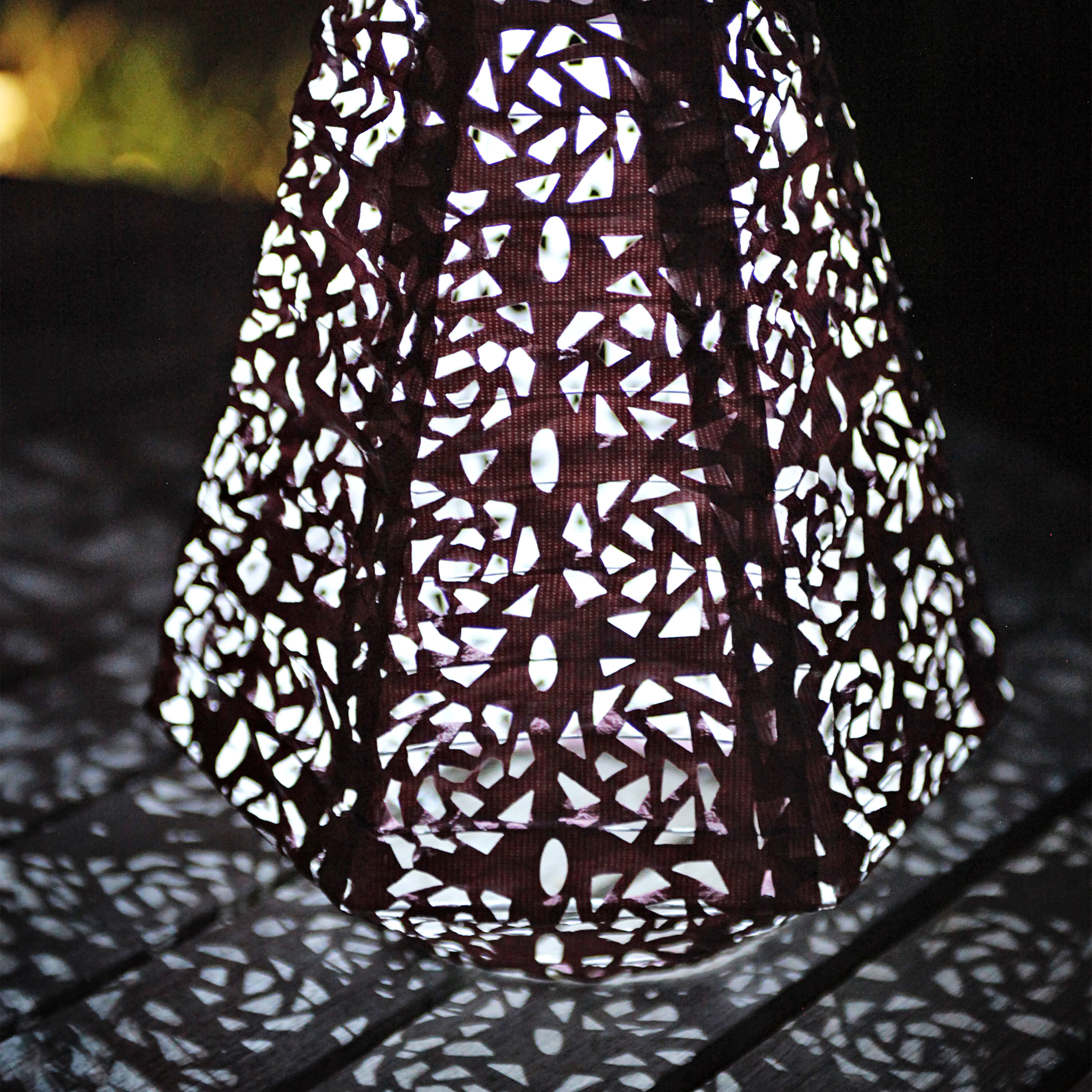 Prism Rose Fabric Solar LED Lantern image number 4