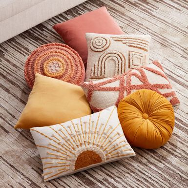 Tufted Embellished Sunrise Lumbar Pillow Tufted Embellished Sunrise Lumbar Pillow