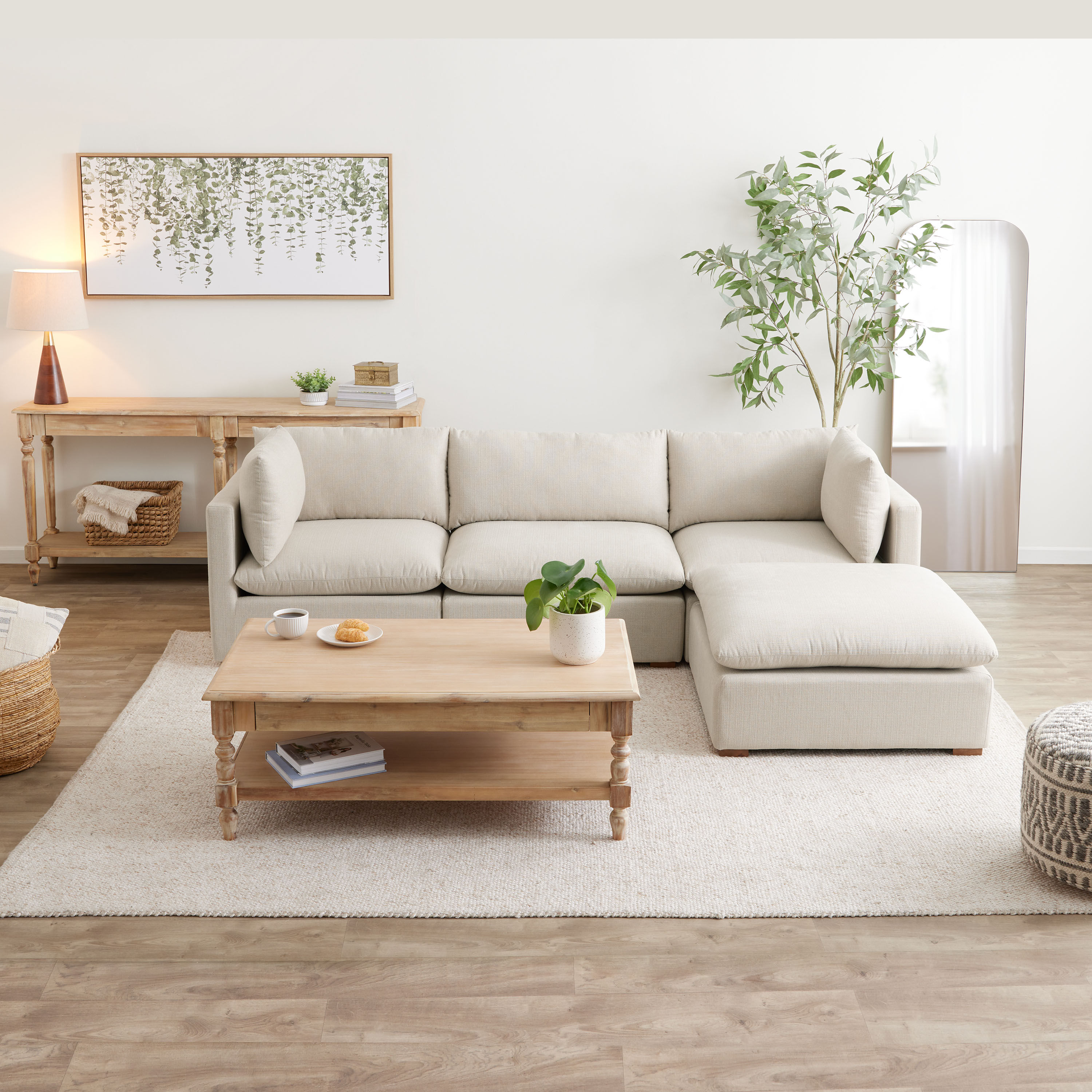 Weston Sand Pillow Top 4 Piece L Modular Sectional Sofa World Market