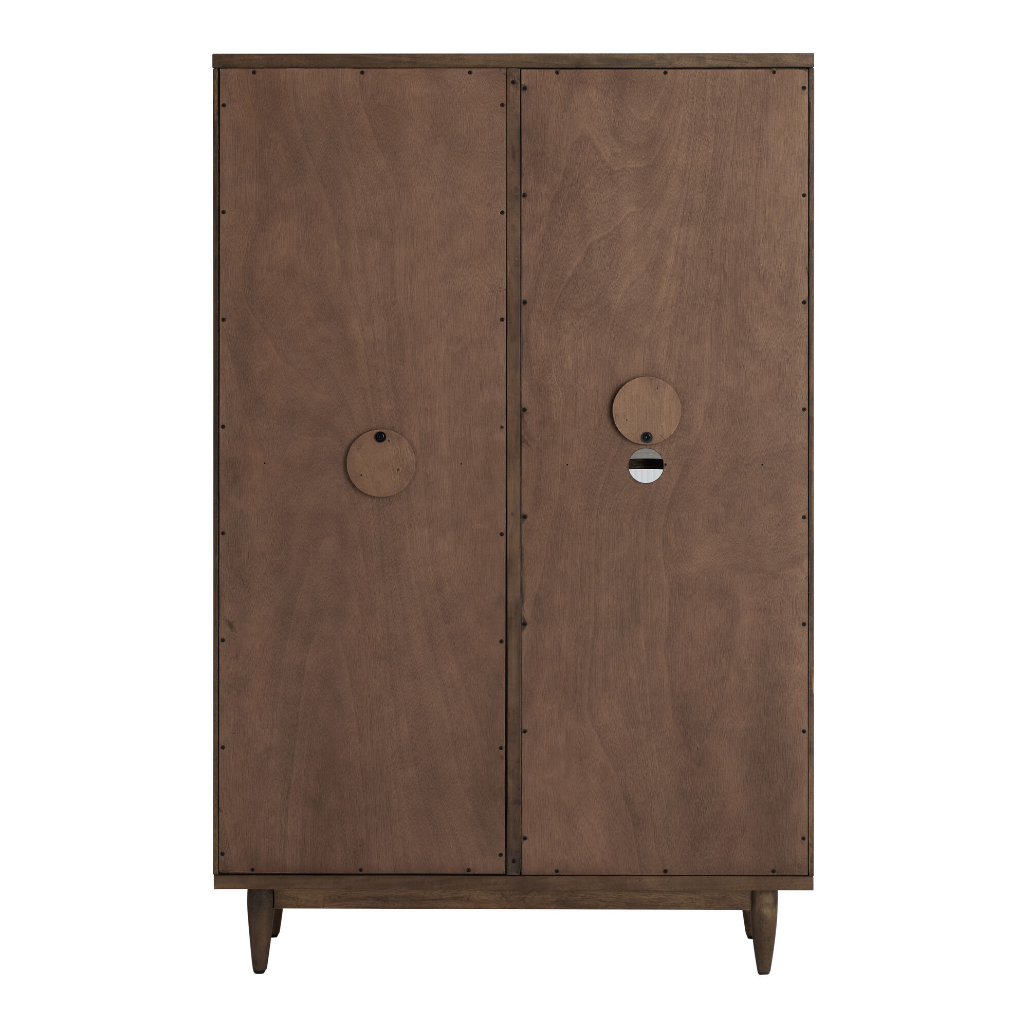 Kellen Tall Fluted Glass and Vintage Walnut Display Cabinet