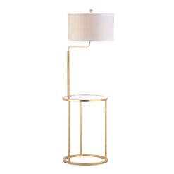 Clare Gold And Glass Floor Lamp With Table