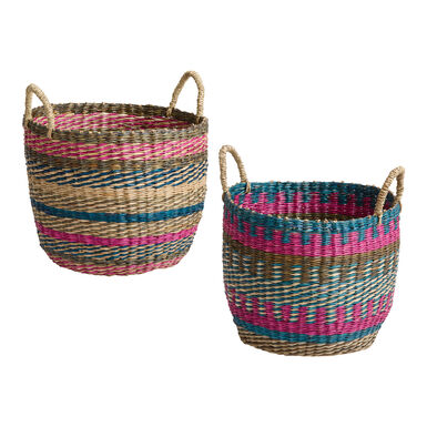 Ember Multicolor Seagrass Striped Basket Ember Multicolor Seagrass Striped Basket