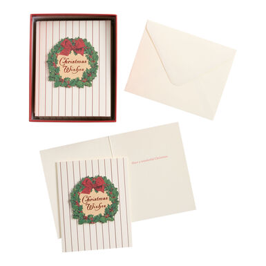 Christmas Wishes Wreath Boxed Holiday Cards 15 Count Christmas Wishes Wreath Boxed Holiday Cards 15 Count