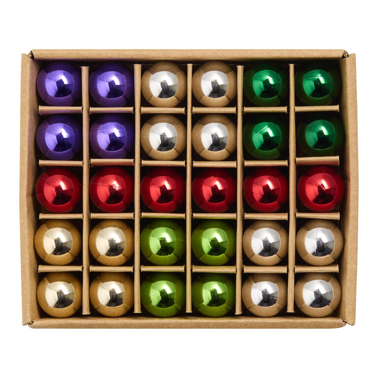 Mini Shatterproof Ball Ornaments 30 Pack image number 2