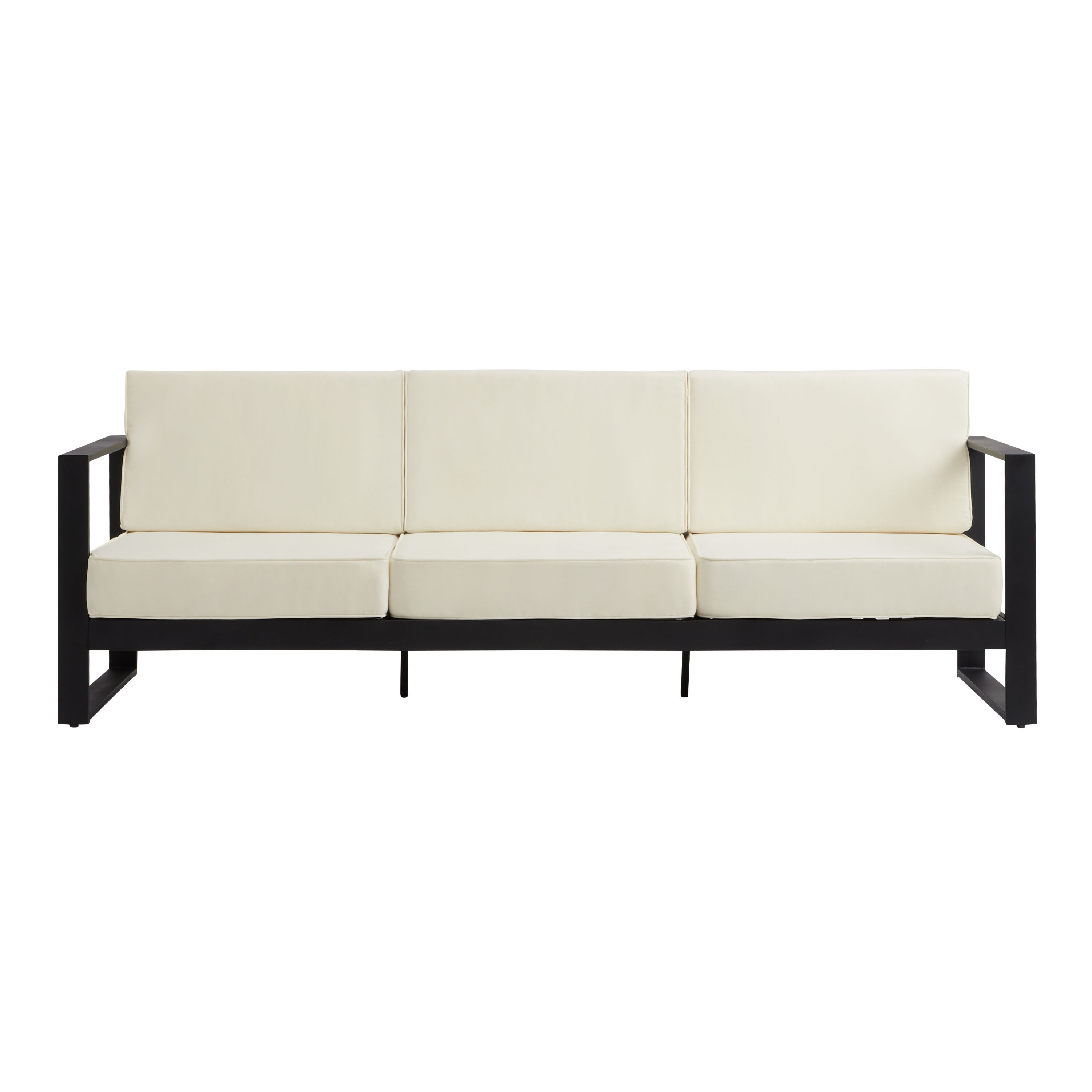 Black metal outdoor couch top