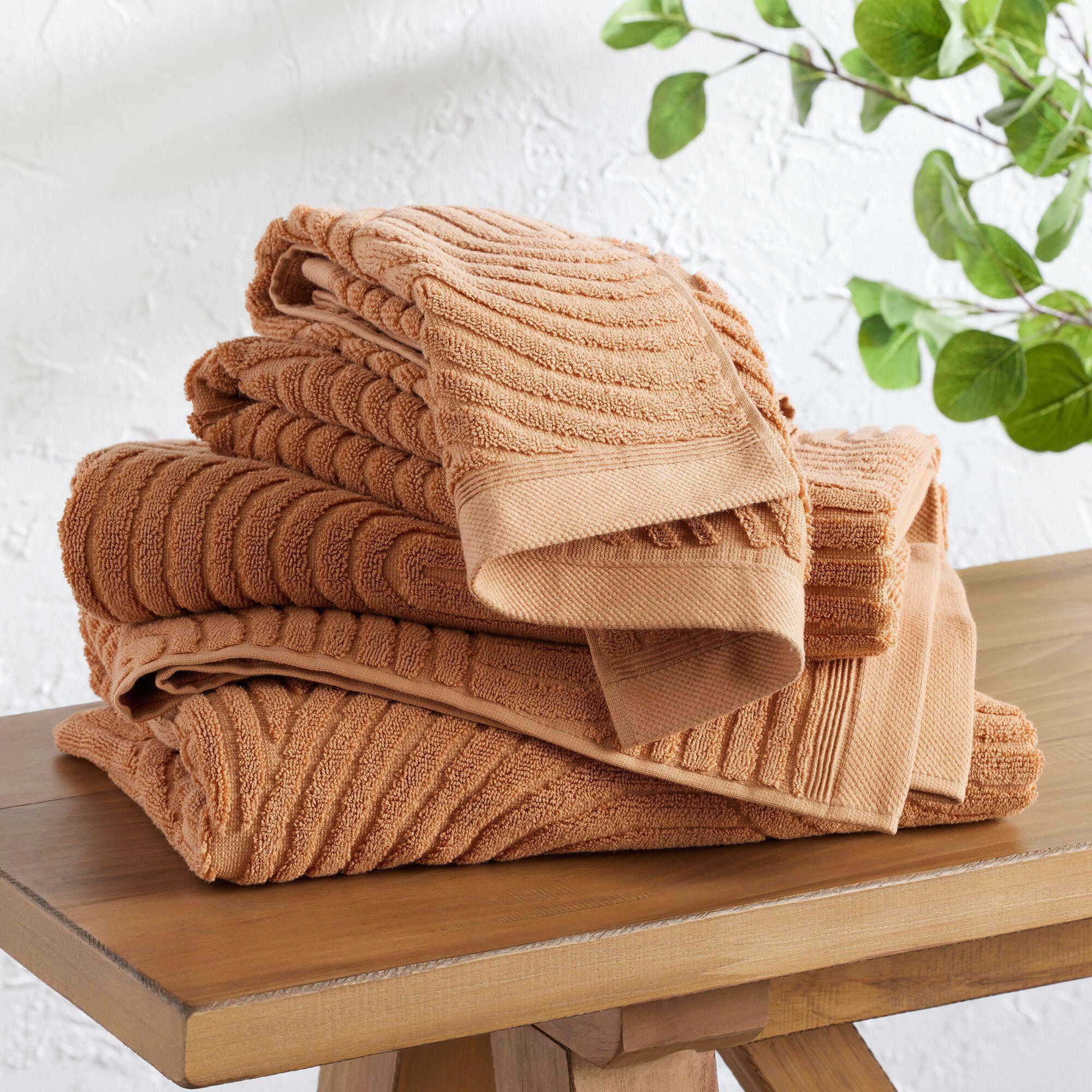 Hazel Brown Sculpted Arches Bath Towel World Market