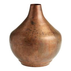 Copper Vintage Patina Metal Jug Vase