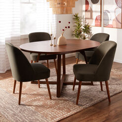Maliyah Wood Rounded Extension Dining Table