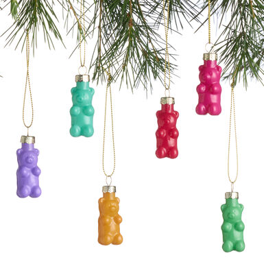 Mini Opaque Glass Gummy Bear Ornaments 6 Pack Mini Opaque Glass Gummy Bear Ornaments 6 Pack