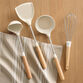 Cream Silicone and Wood Cooking Utensil Collection image number 0